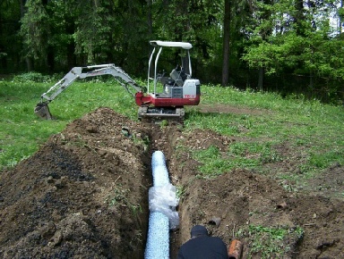 sewer drain pipe installation